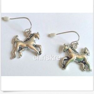 Silver Mustang Horse Earrings Hypoallergenic